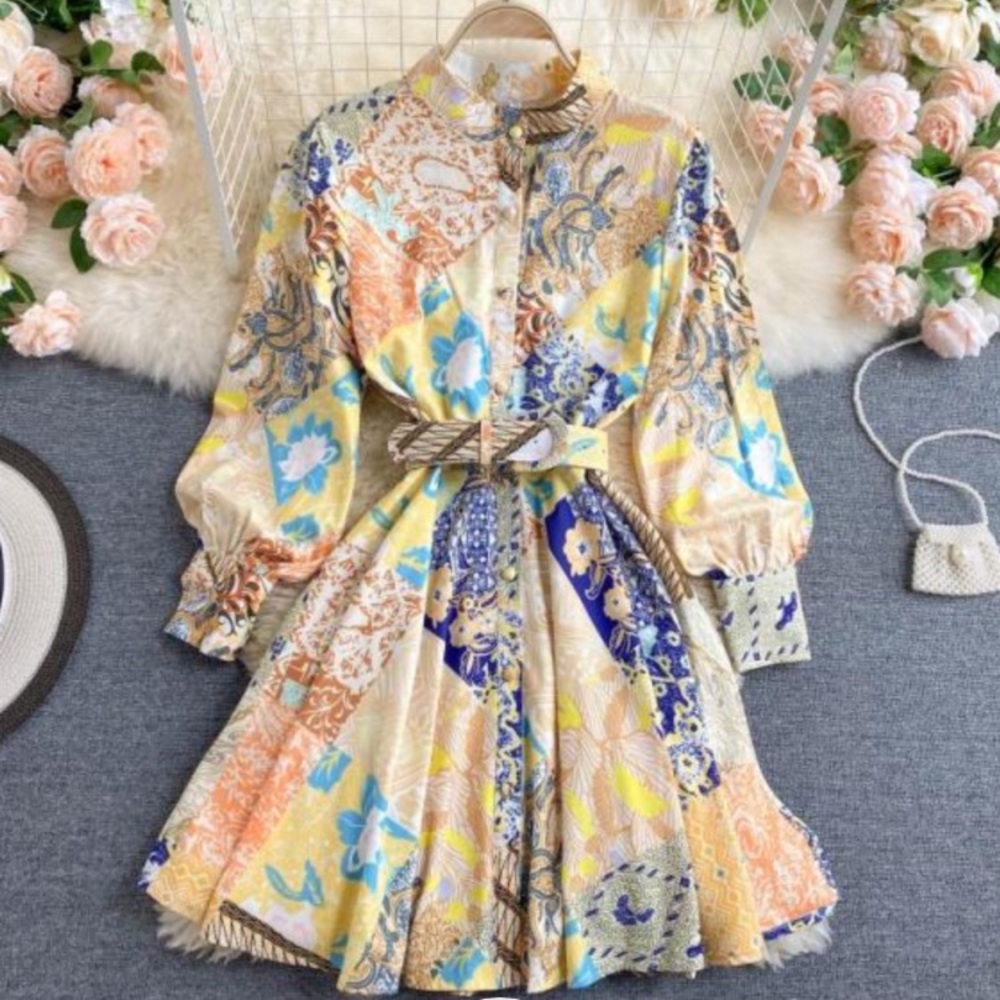 Fit & flare belted dress NWT